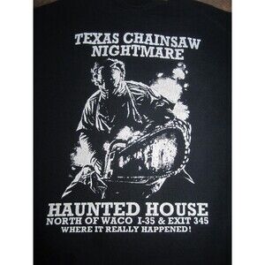 Texas Chainsaw Nightmare Haunted House Waco SS Shirt Sz M RARE Massacre
